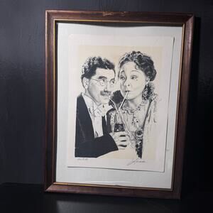 Groucho Marx & Margaret Dumont Mrs Upjohn Vintage Print Signed Lanse, # 60/250